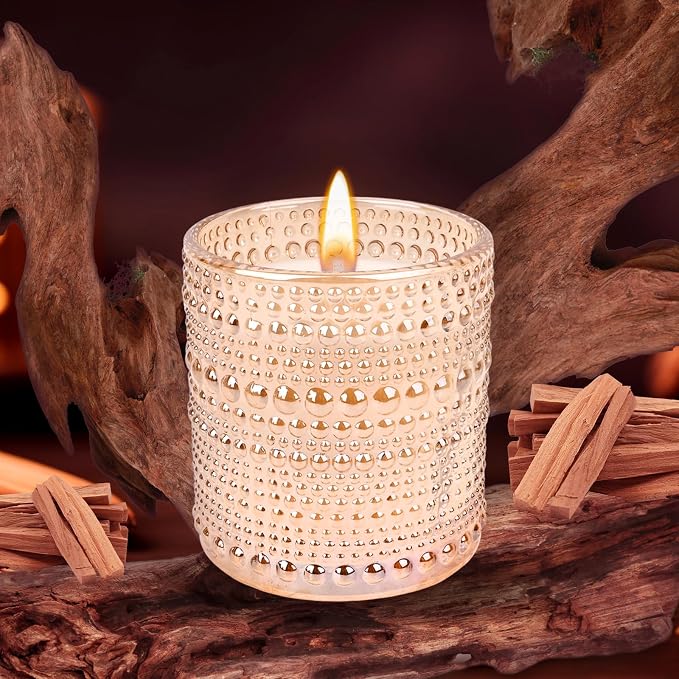 Sandalwood Candle, Candles for Home Scented, Natural Soy Wax Candle，6 oz 40 Hours Burning Time