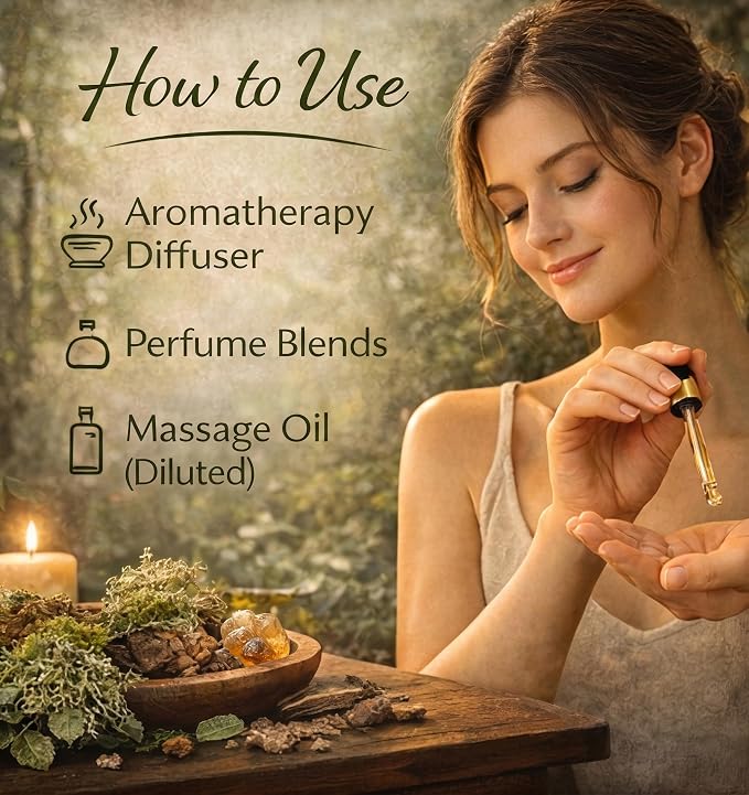 dève herbes Oakmoss Essential Oil (Evernia prunastri) Pure | Non-Sticky | Non-Greasy | Lightweight | Men & Women | All Skin Types | Steam Distilled 30ml (1 oz)