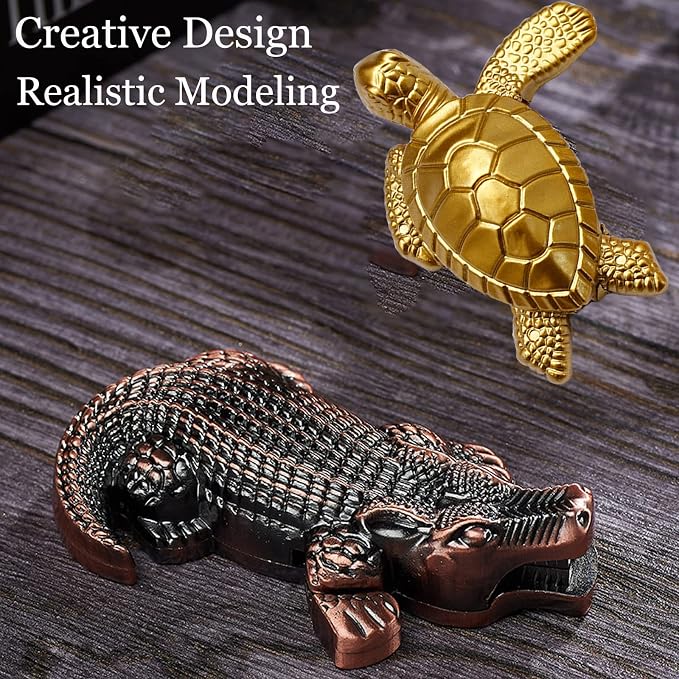 Creative Desktop Golden Turtle Butane Lighter - Cool Portable Gas Lighter With Adjustable Soft Flame, Refillable for Outdoor Indoor Use - Men's Boyfriend Gift