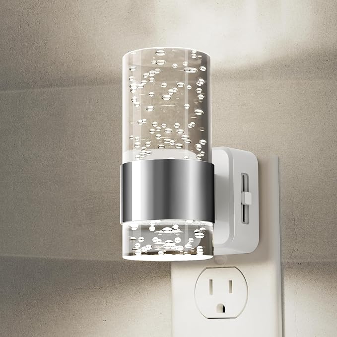 L LOHAS LED Night Light, Plug in Night Light with Auto Light Sensor, Brightness Adjustable with Daylight White 5000K, Wall Sconce-Style Design Nightlight for Bathroom, Hallway, Enterway