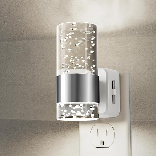 L LOHAS LED Night Light, Plug in Night Light with Auto Light Sensor, Brightness Adjustable with Daylight White 5000K, Wall Sconce-Style Design Nightlight for Bathroom, Hallway, Enterway
