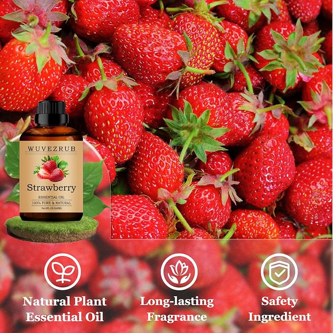 Strawberry Essential Oils 240ML, Pure Strawberry Essential Oil for Aromatherapy Diffuser - 8 Fl Oz