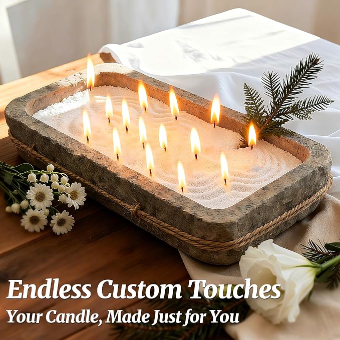 Pearl Candle Sand with 30 Wicks 18Oz-Vanilla Scented Non Toxic Luxury Long Lasting Refillable Pearled Candle 120 Hours-Pearled Sand Powder Wax Candles Kit for Candle Making Wedding Party White