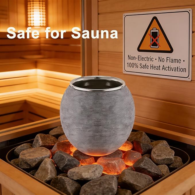 Sauna Aromatherapy Stone Cup, Heat-Resistant Sauna Essential Oil Diffuser, Small Aromatherapy Bowl with Stainless Steel Diffuser for Spa Yoga