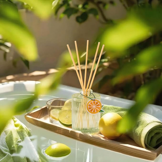 COCORRÍNA Reed Diffuser, Sage & Citrus Scent Oil Diffuser, 6.09 fl oz, 8 Reeds, Long-Lasting Home Fragrance, Bathroom Bedroom Shelf Decor & Gifts