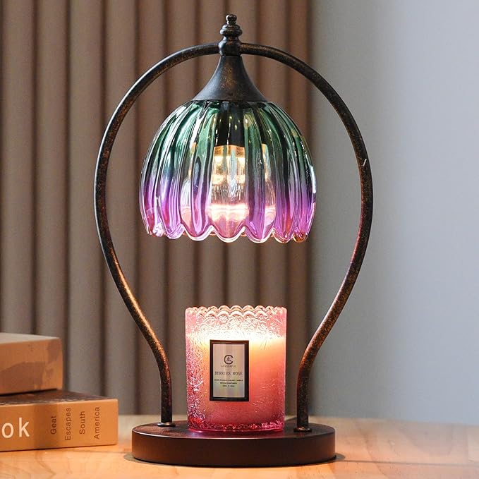 GOODBUY Electric Candle Warmer Lamp with Timer：Scented Candle Warmer Dimmable Lamp with 2 Bulbs, Mothers Day Gifts for Mom Women, House Warming Gifts New Home Decor for Bedroom Living Room