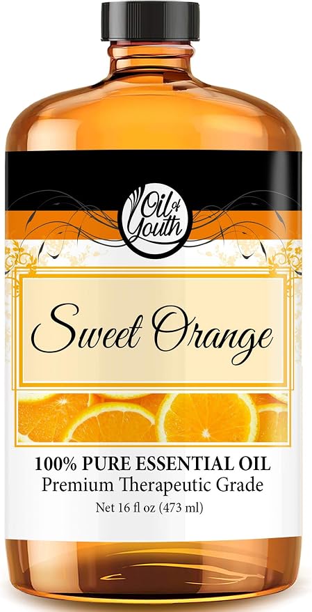 Oil of Youth - Orange Essential Oil (16oz Bulk) Pure Essential Oil for Calming, Relaxing, Aromatherapy, Diffuser