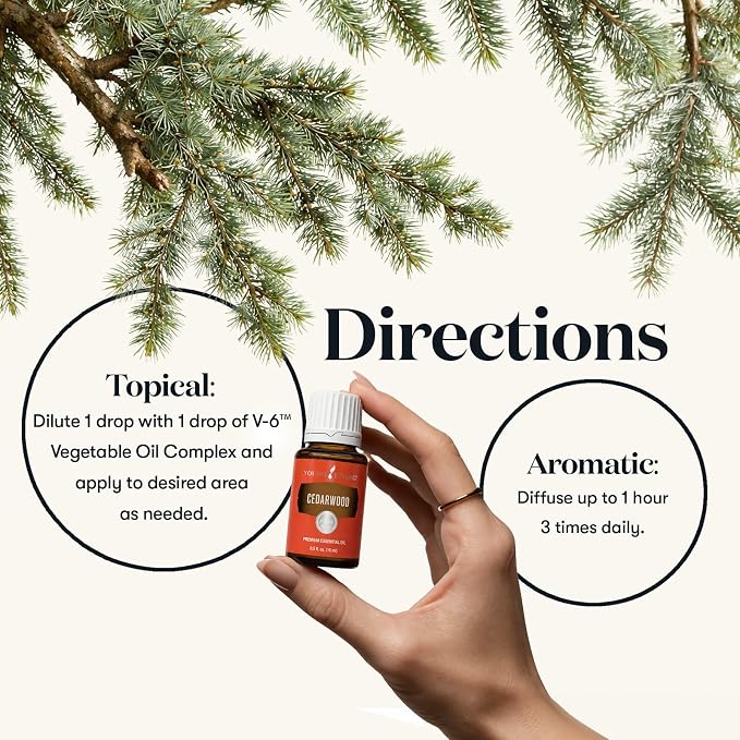 Young Living Cedarwood Essential Oil | 15 ml | Warm Woodsy Aroma for Diffusers, Massage & Aromatherapy | Atlas Cedarwood Oil | Seed to Seal Quality Botanical Oil