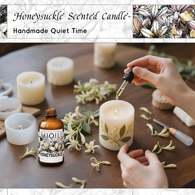 HIQILI Honeysuckle Fragrance Oil丨1 Fl Oz / 30 ML | for Home Diffuser, Prefect for Candle & Soap Making, Relaxation, Beautiful Gifts
