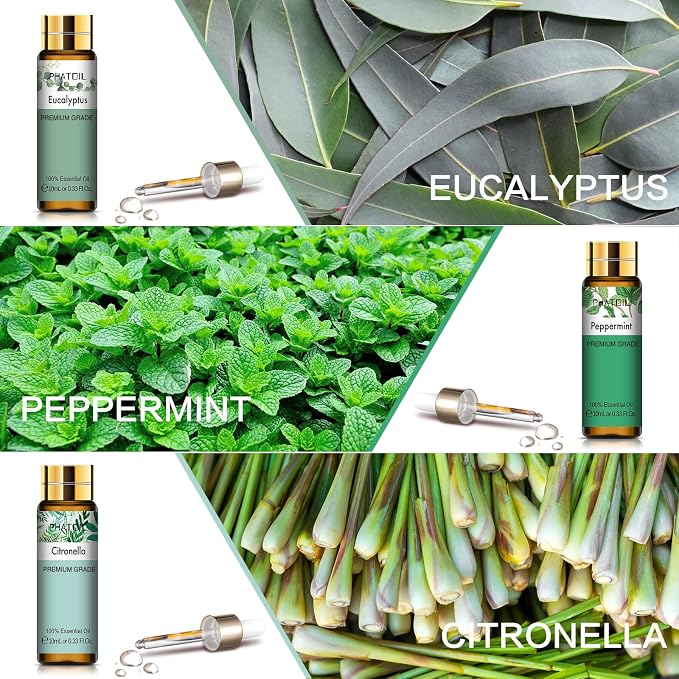 PHATOIL 9PCS Premium-Quality Essential Oils Set for Soap Making Diffusers, 10ml/0.33fl. oz Fragrance Oils, Long Lasting Scents, Gift Set for Friends and Families