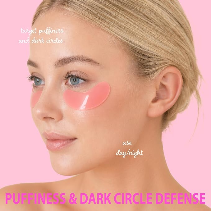 EXPRESSIONS 3pc Under Eye Care Set – Eye Look Alive Treatment Kit with Niacinamide & Hyaluronic Acid – Includes Under Eye Patches, Eye Gel Cream, and Metal Eye Roller Tool