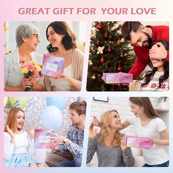 Candles Gift Set for Women, Aromatherapy Candles for Home Scented 4 Pack, 80 Hours Long Lasting, Womens Gifts for Christmas, Birthday, Valentines Day
