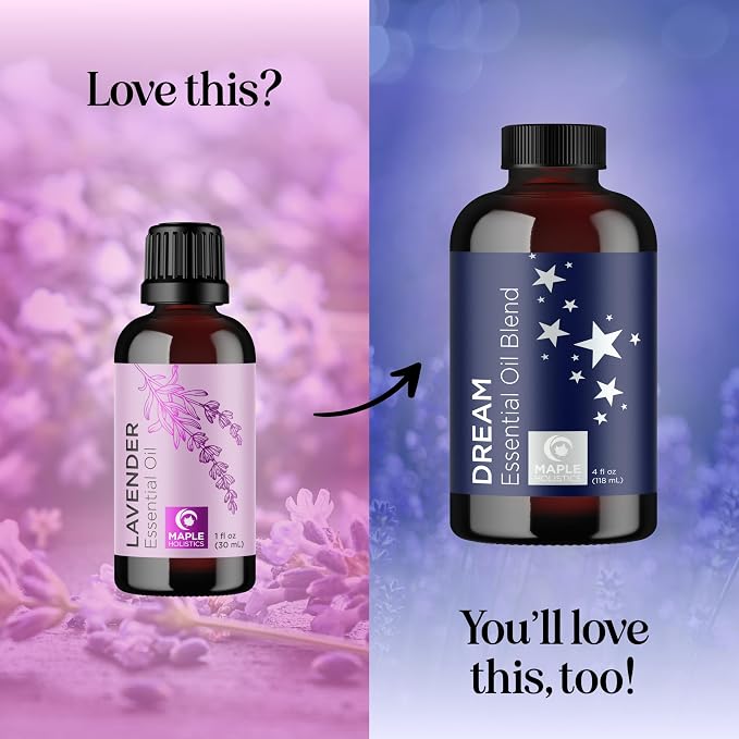 Pure Lavender Essential Oil - Lavender Oil for Hair Skin and Nails Plus Aromatherapy Diffusers Humidifiers Linens and Baths for at Home Spa Self Care - Premium Grade Non-GMO in Glass Bottle (1 Fl Oz)