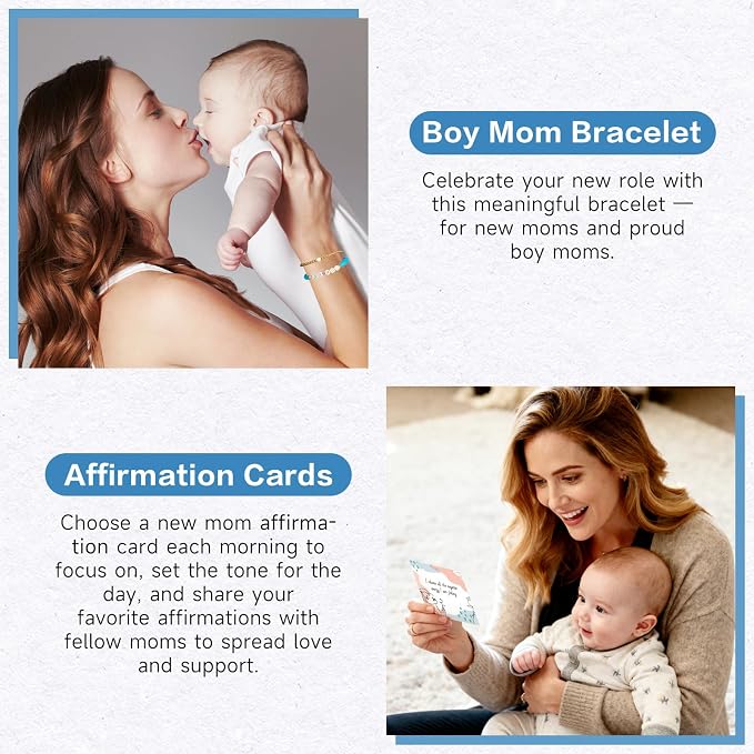 New Mom Care Package After Baby, New Mom Gifts & Baby Boy Gifts Essentials, After Birth Postpartum Gift for Expecting Moms, First Time Mothers Day Birthday Gift for Boy Mom