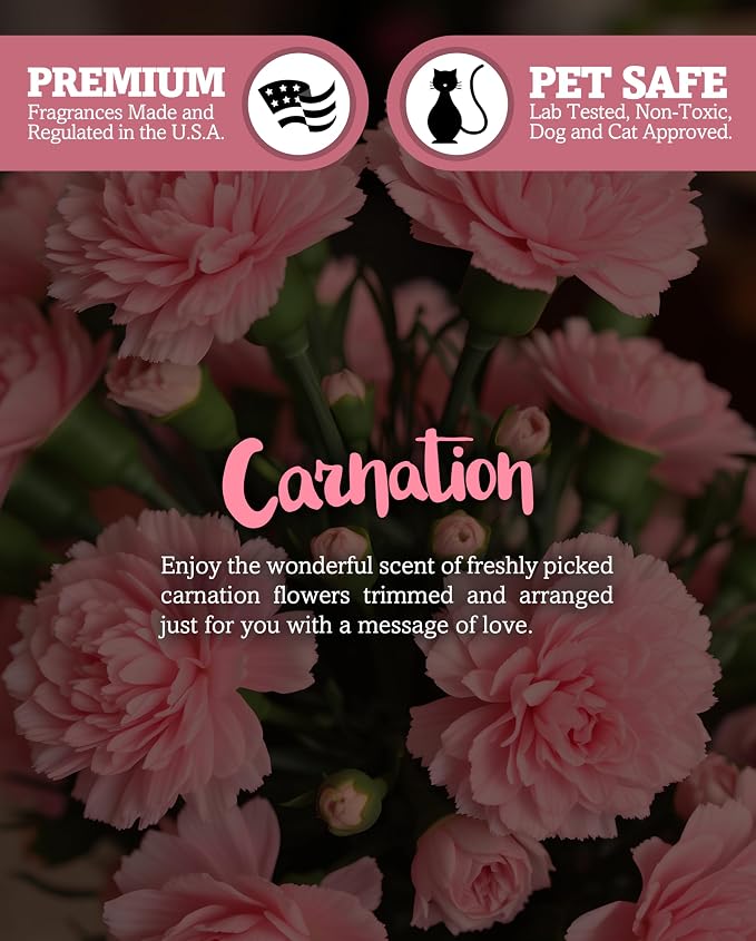 Shortie's Candle Company Pure Carnation Premium Wax Melts - 3 Oz., Strong & Long Lasting, Non-Toxic - Made with Essential & Natural Oils - Formula 117