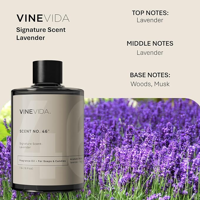 VINEVIDA [16oz] Lavender Fragrance Oil for Candle Making and Soap Making - Premium Candle Scents for Soy Candles