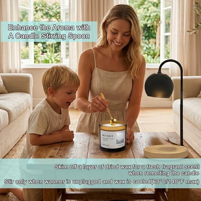 VOHO Sea Salt Wickless Candles for Candle Warmer Lamp, 9oz Soy Candle with Stirring Spoon & Lid, Wickless Sea Salt Scents Ideal for Candle Lamp, Candles Gifts for Housewarming, Birthday, Summer Home