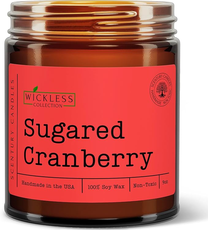 Wickless Sugared Cranberry Scented Candles for Candle Warmer Lamp, Many Scents to Choose, 100% Non-Toxic Soy Wax, Candle Melts for Warming Plate, Handmade in The USA (Sugared Cranberry)