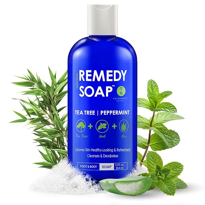 Truremedy Naturals 12 oz Tea Tree Oil Body Wash - Invigorating Tea Tree Soap with Peppermint, Aloe, Eucalyptus, Coconut and Olive Oil - Refreshing Body Wash for Men and Women - Shower Gel Cleanser