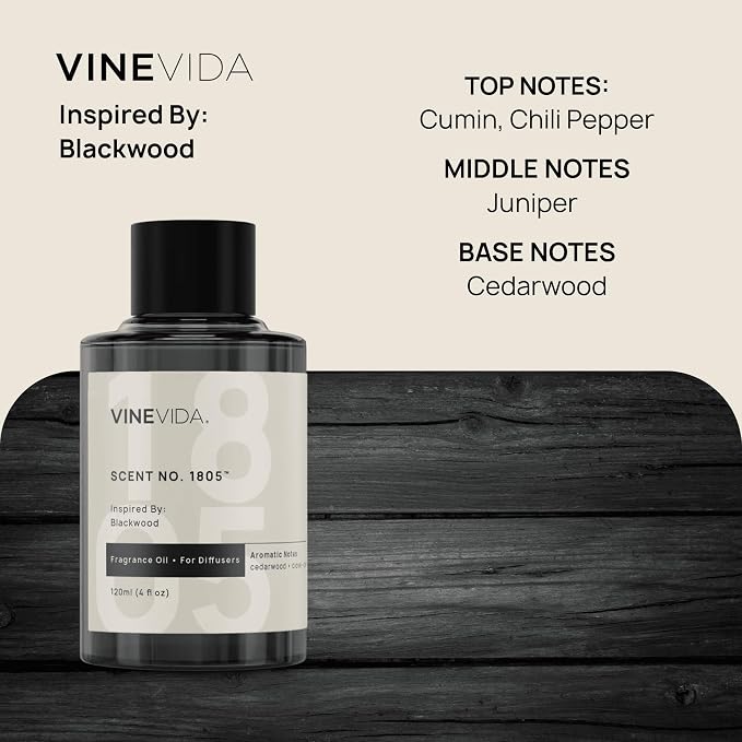 VINEVIDA [4 Oz] Inspired by: Blackwood; Diffuser Oil Refill | Premium Scent Diffuser Oil for Home | Non-Toxic Fragrance