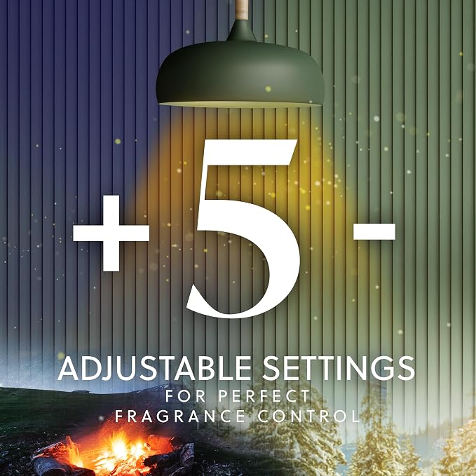 Air Wick Vibrant Plug-In Scented Oil Refills, 5 Count, Glowing Campfire & Starlit Sky, Air Freshener, Essential Oils