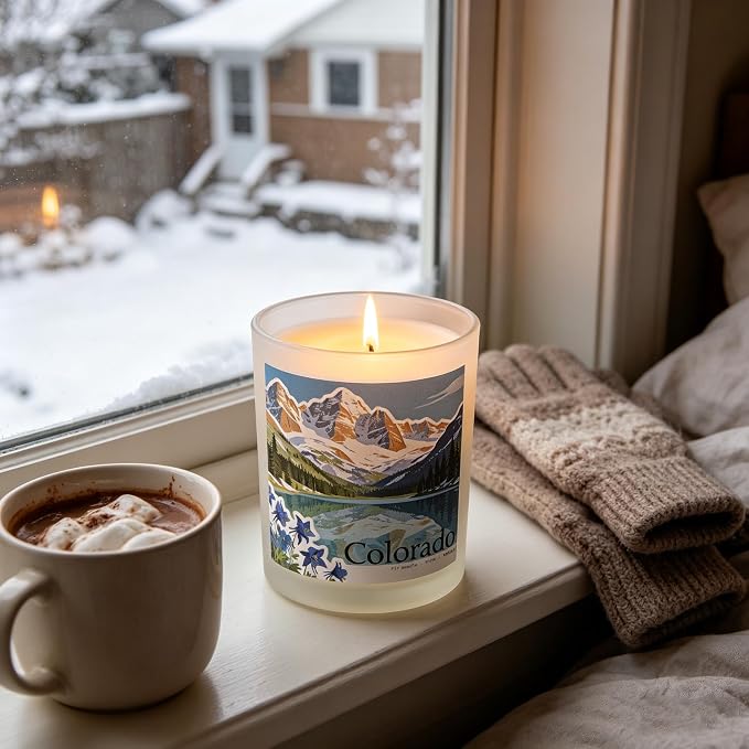 Colorado Summit Scented Candle, Fir Needle & Pine & Amber, Colorado Gifts, Colorado Souvenirs, Rustic Colorado Decor, 100% Soy Wax, 7OZ