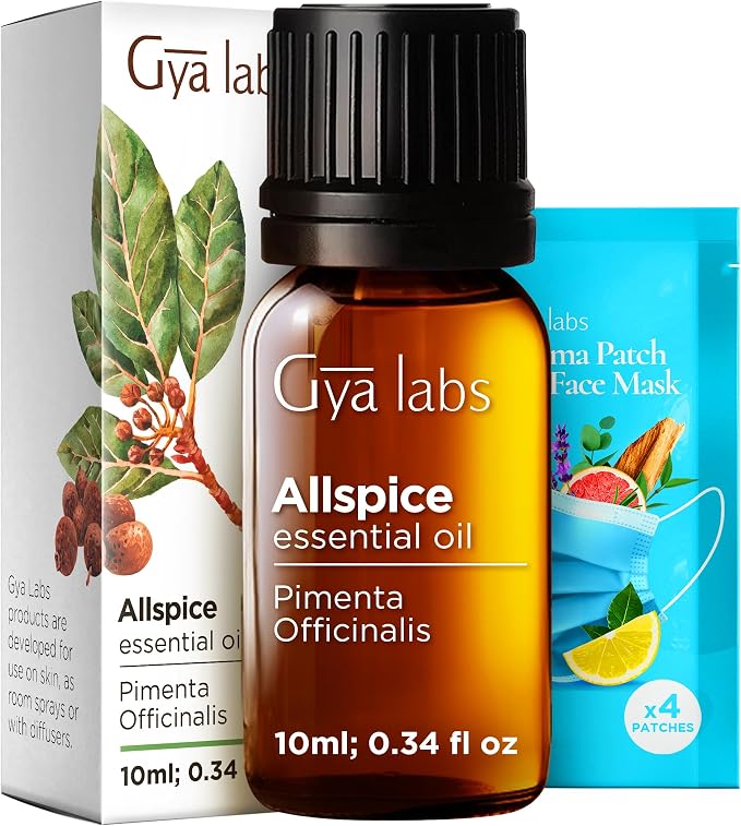 100% Pure Allspice Essential Oil - 0.34 Fl Oz - Allspice Oil for Hair, Skin, Diffuser, Aromatherapy & DIY Candle Making Scent