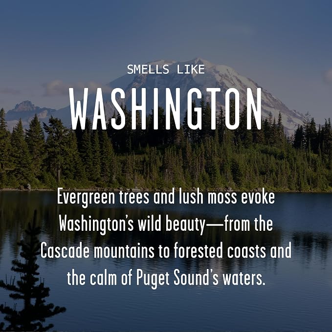 Washington Gifts, Washington Decor for Home - 'There's No Place Like Washington Candle, w/Evergreen Trees & Lush Moss I Washington Souvenirs I Washington State Gifts I 9oz Jar, 50Hr Burn, USA Made