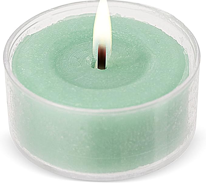 HYOOLA Scented Tealight Candles - Clear Cup - Fresh Cotton Tealight Candles Scented - 6 Hour Burn Time - 15 Pack - European Made
