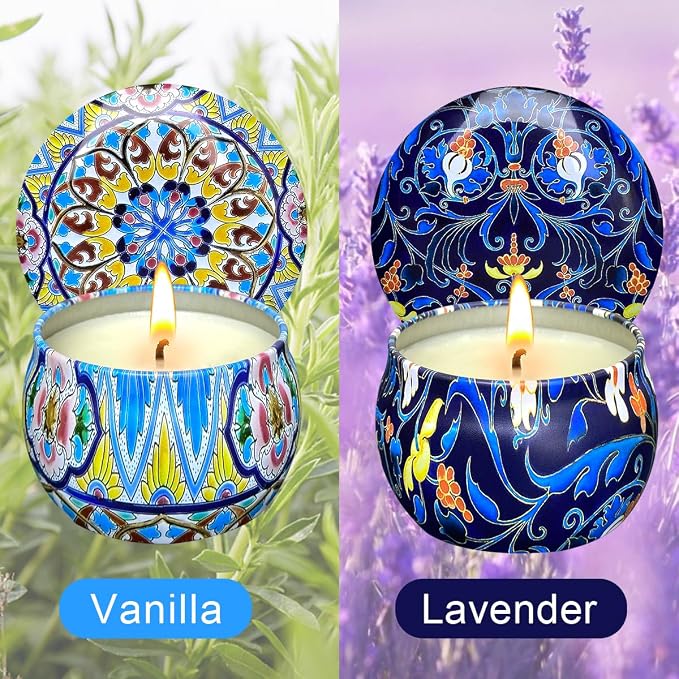 Scented Candles, Aromatherapy Candles, 4.4 OZ Candles Stress Relief and Relax for Home & Bedroom Gift for Women/Men Soy Wax