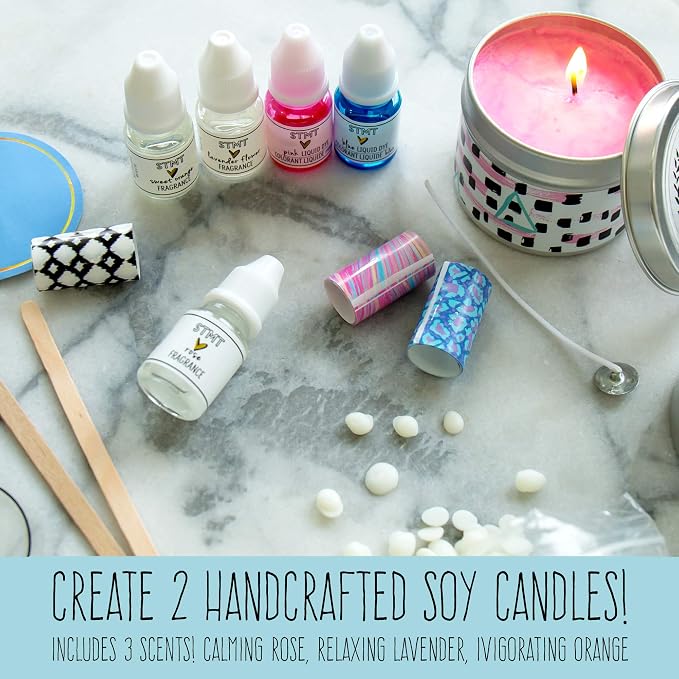 STMT D.I.Y. Custom Candles, Candle Maker Kit, DIY Candle Making Set, Make Your Own Candle Starter Kit for Kids, Ages 8+, Colors may vary