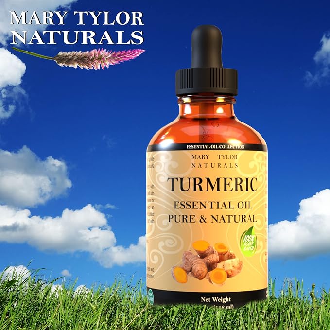 Turmeric Essential Oil (4 oz), Premium Therapeutic Grade, 100% Pure and Natural, Perfect for Aromatherapy, Diffuser, DIY by Mary Tylor Naturals