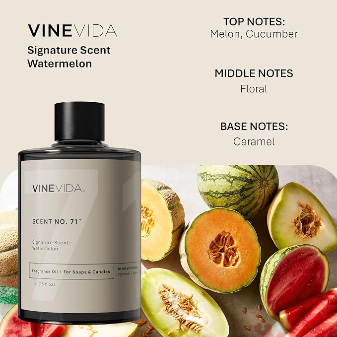 VINEVIDA [16oz] Watermelon Fragrance Oil for Candle Making and Soap Making - Premium Candle Scents for Soy Candles