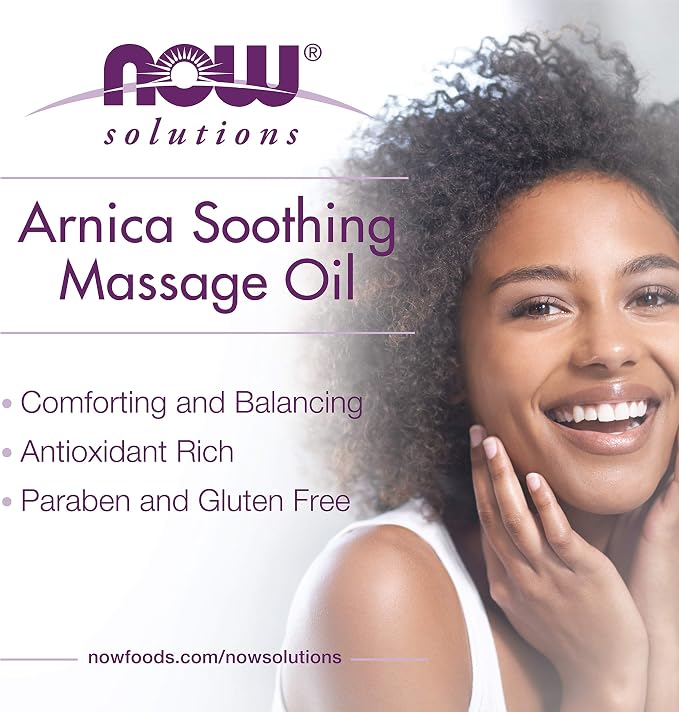 NOW Solutions, Arnica Soothing Massage Oil, Comforting Antioxidant Blend, 8-Ounce