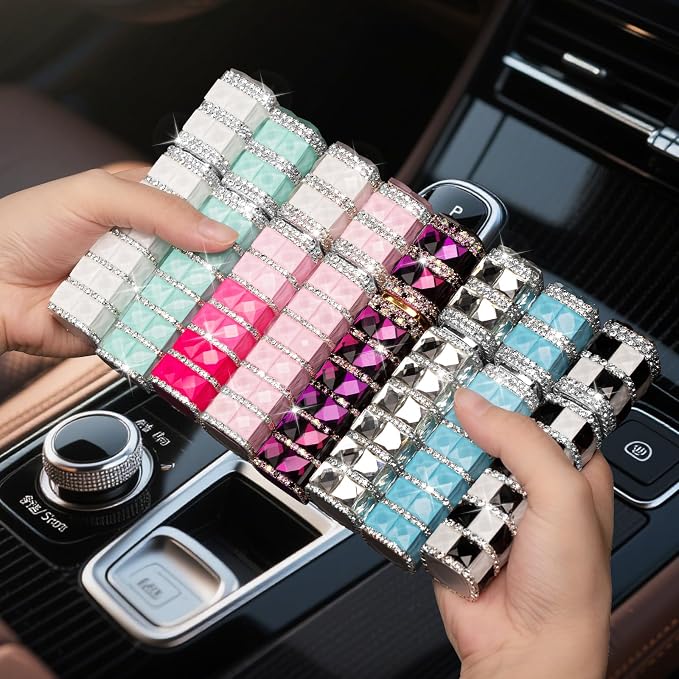 Travel Perfume Atomizer Refillable Bottle, 12ml Rhinestone Mini Perfume Bottles Empty Refillable Travel Atomizer Sprayer with Funnel (2Pcs-HotPin+kPurple)