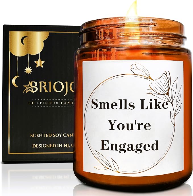 You're Engaged Candles for Women, Bride to be, Bachelorette - Gift for Newly Engaged Couples Fiance- Bridal Shower Gift for Her Sister Daughter Friends - Relaxing Lavender Vanilla Soy Candle
