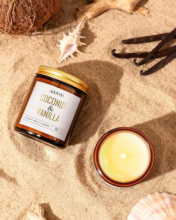 AOOVOO Coconut Vanilla Candles - 36 oz Scented Candles, Aromatherapy Candle, Soy Candle for Home Scented