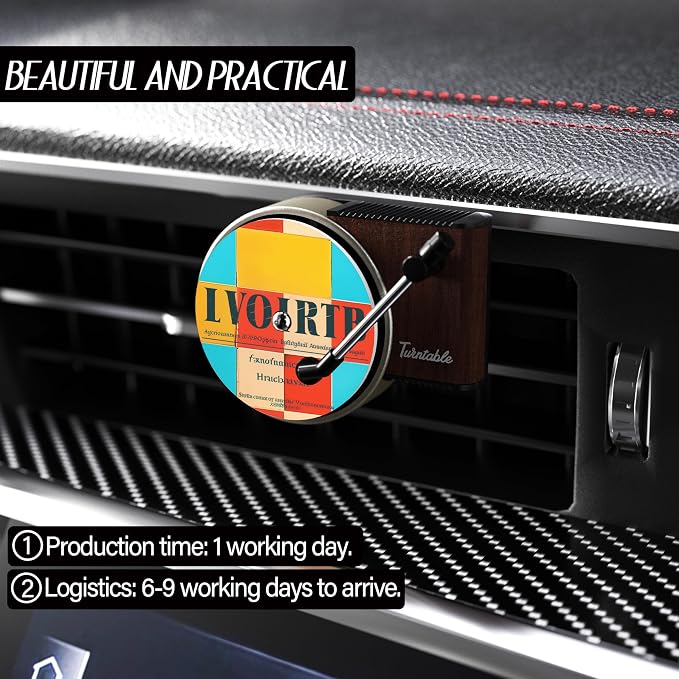Maicican 12PCS Customizable Car Air Freshener Vent Clip, Pop Singer Album Cover Record Player Shape, Music Lover Gifts. (customization)