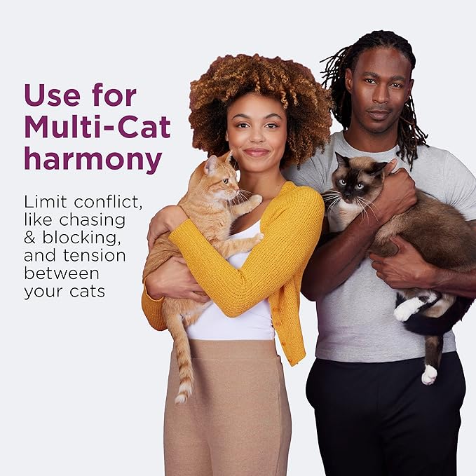 Comfort Zone Multi Cat Calming Diffuser Refill, 1 Pack - Cat Calming Pheromone Refills Help Reduce Anxiety, Stress, Scratching, Urine Marking, Multi-Cat Aggression, (30-Day Refill, 30-Day Supply)