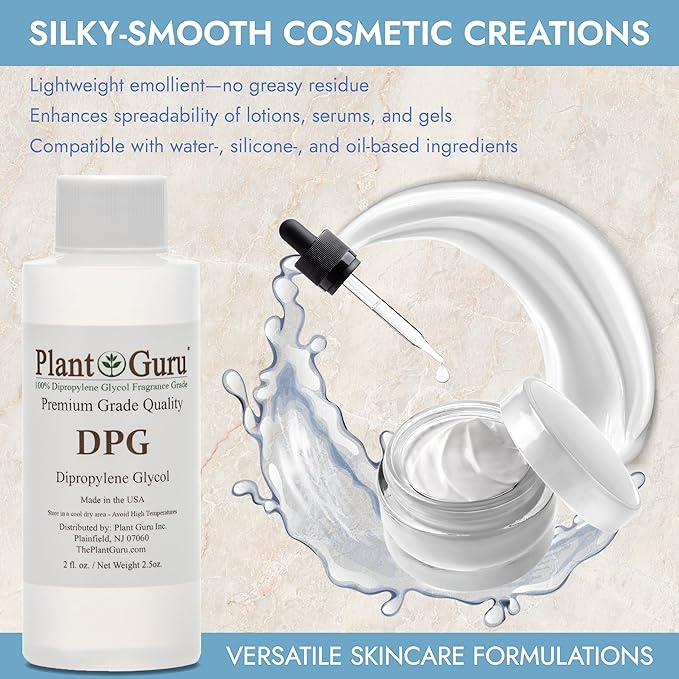 Plant Guru Dipropylene Glycol DPG 32 fl. oz. - Fragrance Grade Carrier Oil - Great for Incense Making, Perfume and Body Oils.