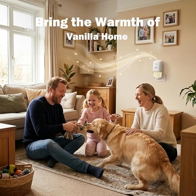 Plug In Air Freshener Refills for Home, Vanilla Scent, 6 Count, 3.96 Fl.Oz, Wall Plug In Refills,Summer Scented Refill for Home, Bathroom, Bedroom, Compatible with Air Wick & Glade