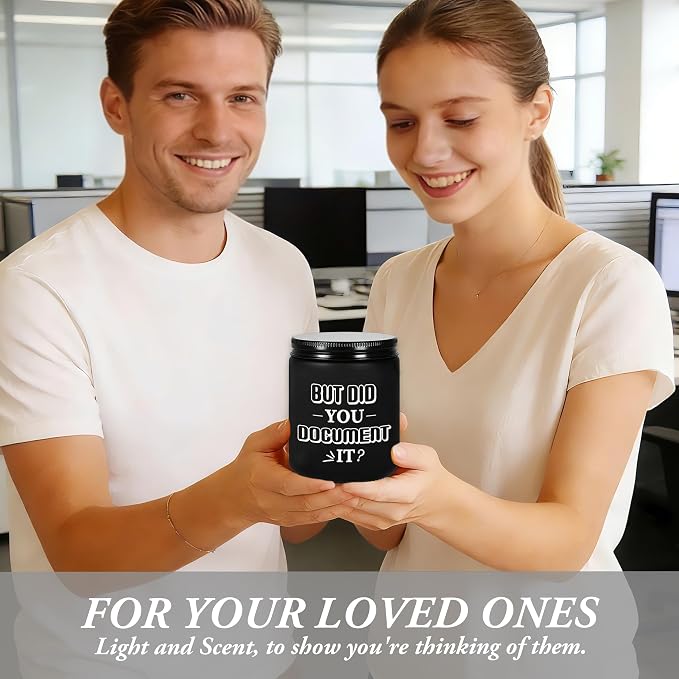 Funny Office Gift for Women Men, But Did You Document It, Humorous Desk Decor for Him Her, Corporate Humor Gifts for Programmers, Engineers, IT Coworkers, 7oz Black Lavender Scented Candle, Style-L