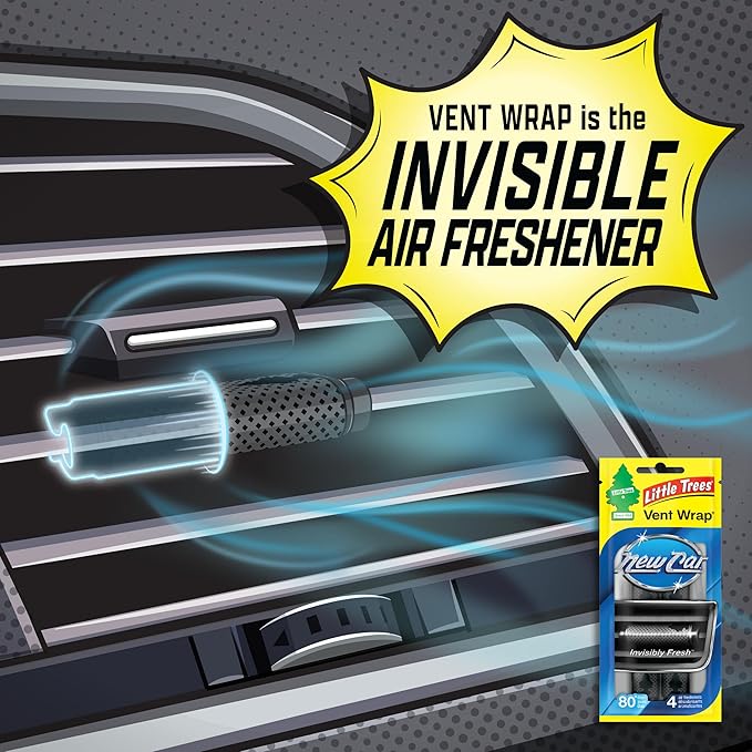 LITTLE TREES Car Air Freshener | Vent Wrap Provides Long Lasting Scent, Invisibly Fresh | 16 Air Fresheners | Wild Cherry