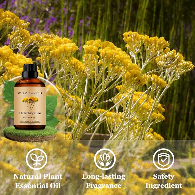 Helichrysum Essential Oils 60ML, Pure Helichrysum Essential Oil for Aromatherapy Diffuser - 2 Fl Oz