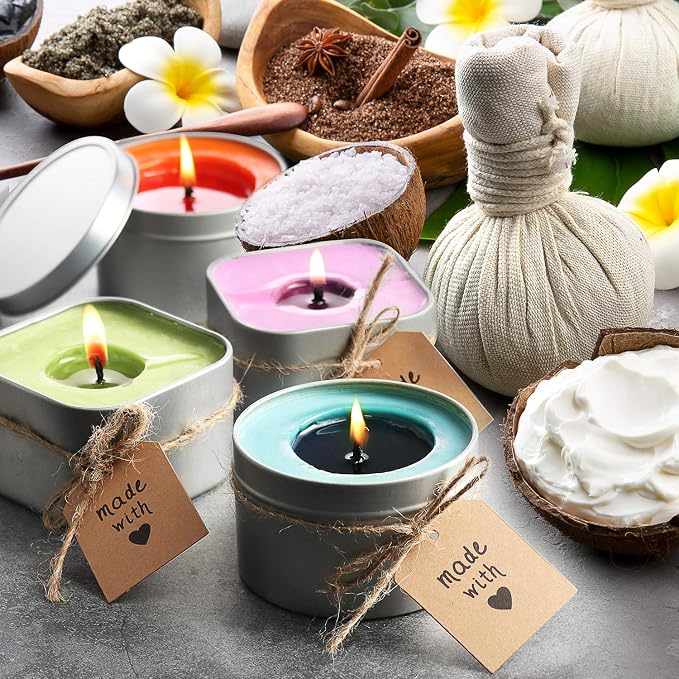 Hearth & Harbor Organic Soy Candle Making Kit for Adults, DIY Crafts, Complete Candle Making Supplies Include Natural Soy Wax, Tins, Wicks & More – Gift Idea, Perfect Home Decor – 2 Lbs