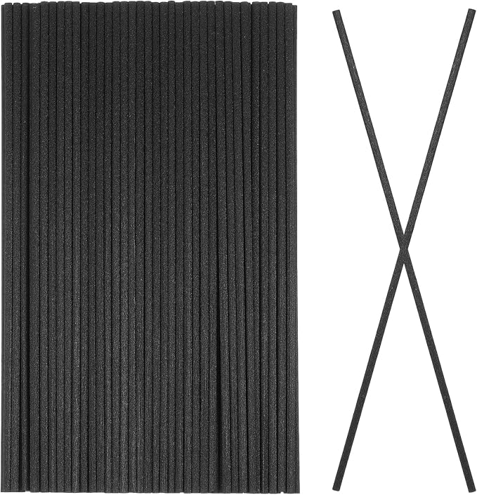200pcs Fiber Reed Diffuser Sticks: Replacement Refills for Diffuser Bottle - Black Reed Replacement for Oil, Aromatherapy Scents, Home Bedroom, 9.8 Inch