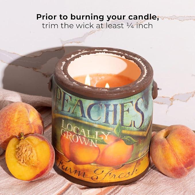 A CHEERFUL GIVER 95hr 20oz Scented Candle - Juicy Peach - Multi-Wick Glass Candle - Gifts For Men and Women