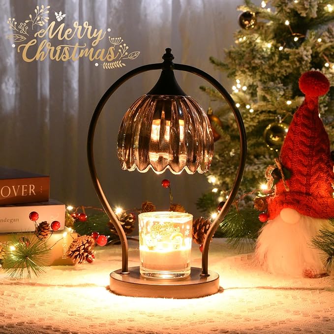 GOODBUY Candle Warmer Lamp with Timer, Dimmable Top-Down Candle Warmer for Jar Candles, Electric Wax Melt Warmer Lamp with 2H/4H/8H Auto Shut Off, Home Decor Gift for Bedroom Living Room Office