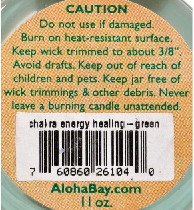 Premium Scented Candle Hand Made Chakra Energy Jar | 11 Oz | Healing, Anahata | Yoga Balance Prayer & Meditation Candle | Long Burn 60 Hours | Essential Oils, Lavandin Orange & Tangerine | Aloha Bay