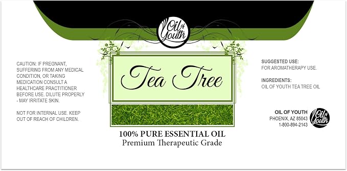 Oil of Youth Tea Tree Essential Oil 16oz Bulk – Pure Therapeutic Grade for Aromatherapy, Diffuser, Skin Therapy, and Cleaning